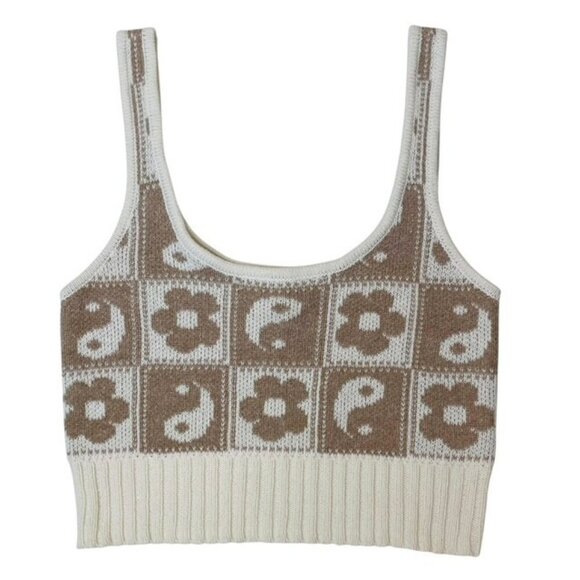 AMERICAN EAGLE Patterned Sweater-Knit Crop Top - Size XS - Picture 2 of 6